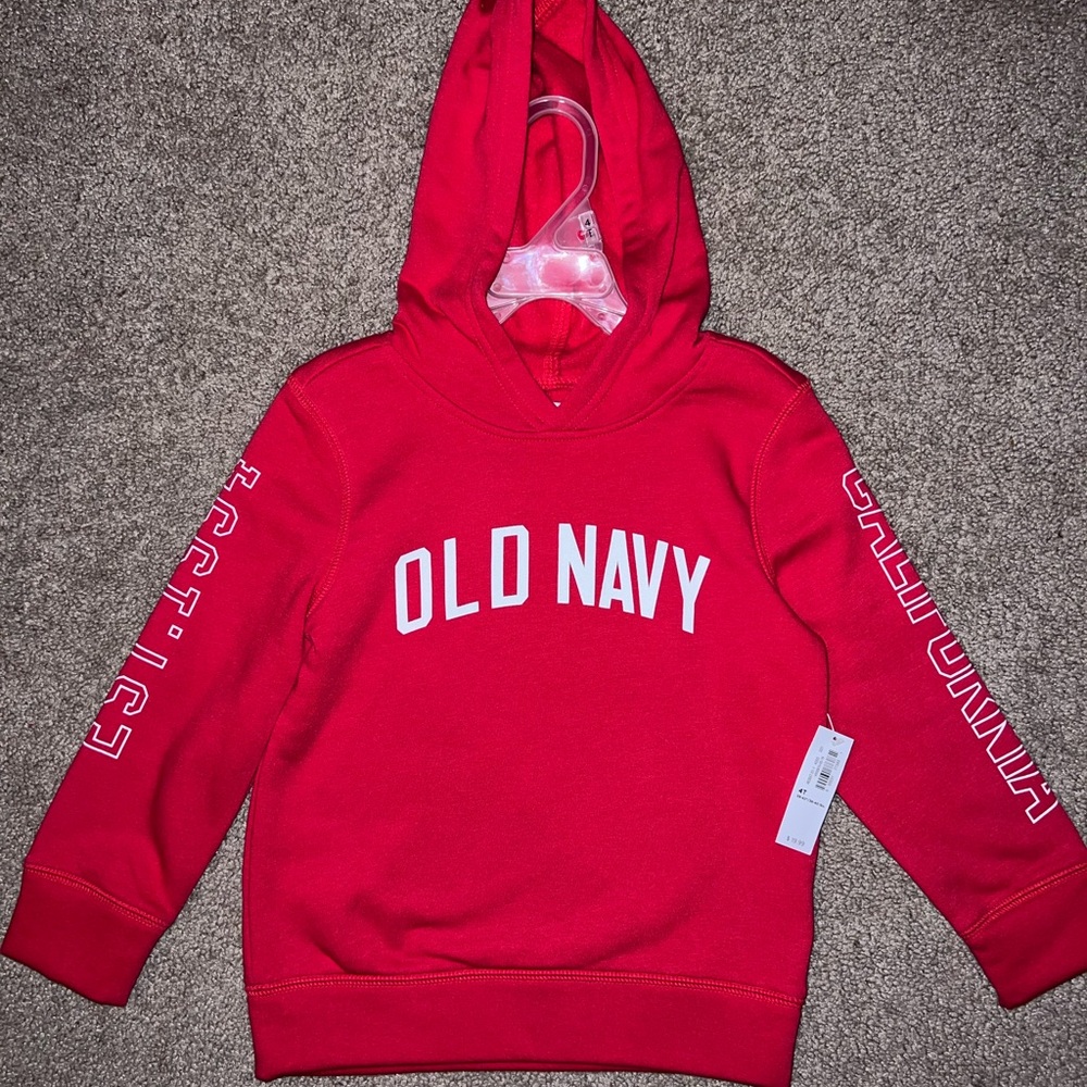 Old Navy Hooded Sweatshirt, Red, 4T, *NWT